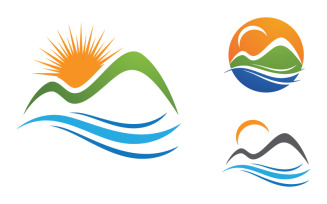 Mountain hill logo Vector icon design illustration v.10