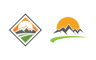 Mountain hill logo Vector icon design illustration v.12