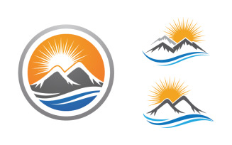 Mountain hill logo Vector icon design illustration v.13