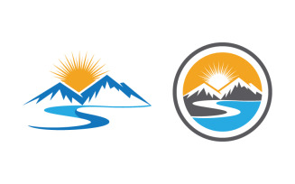 Mountain hill logo Vector icon design illustration v.14