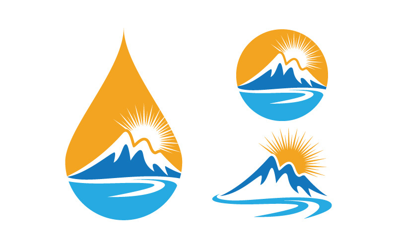 Mountain hill logo Vector icon design illustration v.17 Logo Template