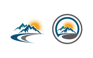 Mountain hill logo Vector icon design illustration v.18