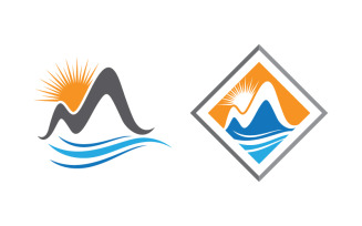 Mountain hill logo Vector icon design illustration v.6