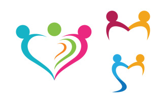 People group care community network and social logo design v.101