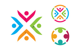 People group care community network and social logo design v.102