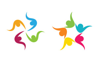 People group care community network and social logo design v.103