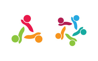 People group care community network and social logo design v.104