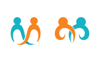 People group care community network and social logo design v.106