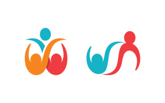 People group care community network and social logo design v.107