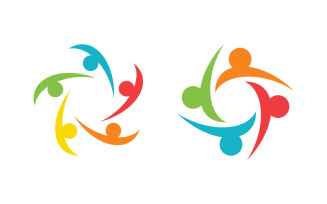 People group care community network and social logo design v.110