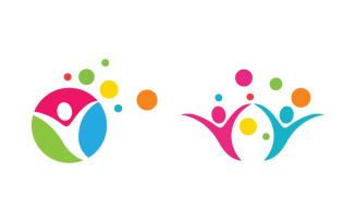 People group care community network and social logo design v.111