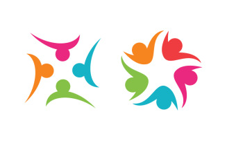 People group care community network and social logo design v.112