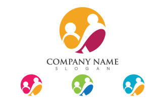 People group care community network and social logo design v.114