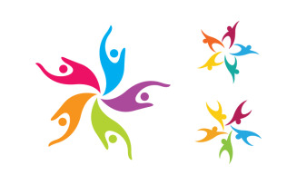People group care community network and social logo design v.81