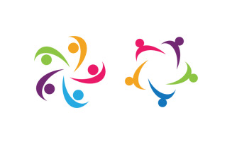 People group care community network and social logo design v.84