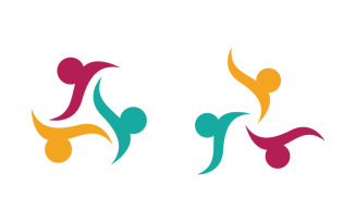 People group care community network and social logo design v.85