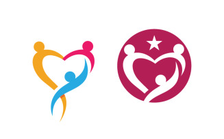 People group care community network and social logo design v.86