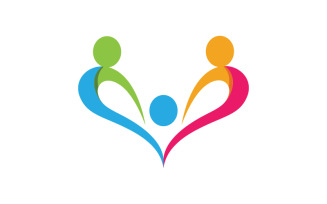 People group care community network and social logo design v.88