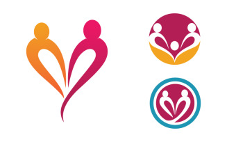 People group care community network and social logo design v.90