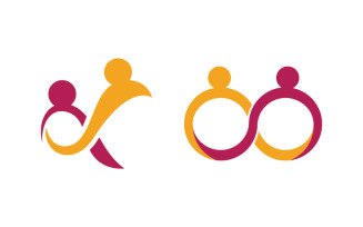People group care community network and social logo design v.91