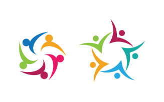 People group care community network and social logo design v.92