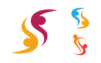 People group care community network and social logo design v.94