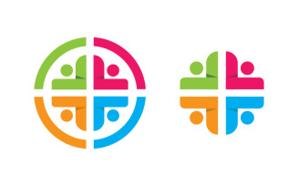 People group care community network and social logo design v.97