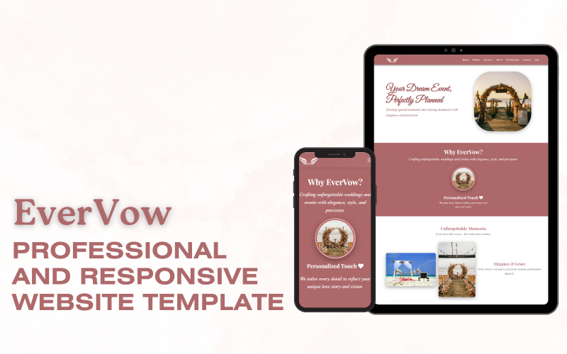 EverVow - Event Planner Website Template