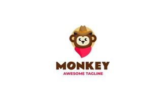 Monkey Simple mascot Logo 10