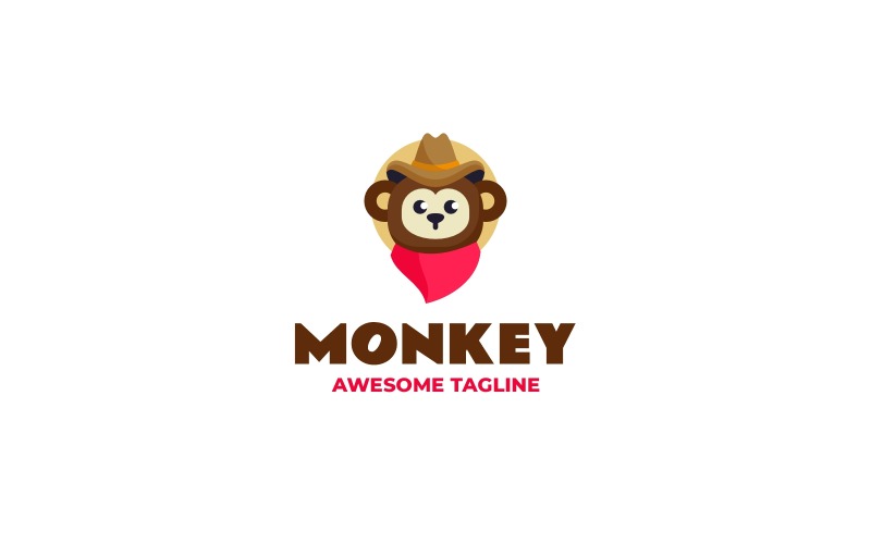 Monkey Simple mascot Logo 10 Logo Template