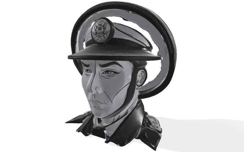 Naval Officer Commemorative Bust Free 3D Model
