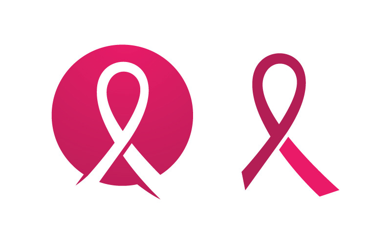 Awareness ribbon breast cancer event Vector illustration v.3 Logo Template