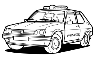Car in front of a white background
