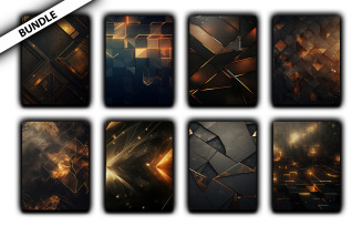 Digital tech wall pattern Background bundle