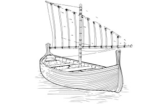 The boat silhouette vector art