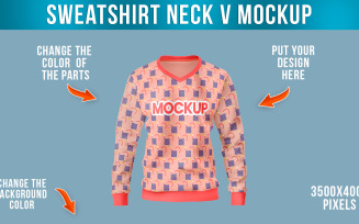 A Sweatshirt Mockup Neck V