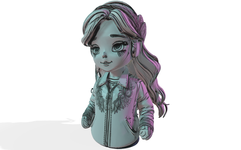 Anime Doll Collectible Bust "Twilight Muse" Free 3D Model