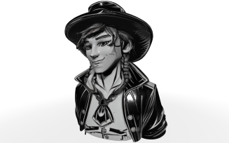 Cowboy Character Bust Free 3D Model