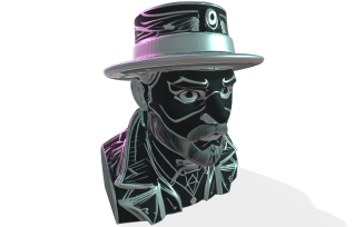 Cyberpunk Gentleman Bust 3D Model