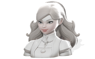 Elegant Fantasy Heroine Bust 3D Model