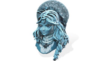Ethereal Water Maiden Bust 3D Model
