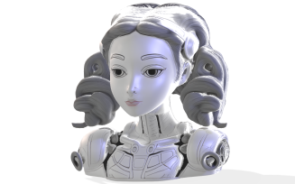 Female Android Bust 3D Model