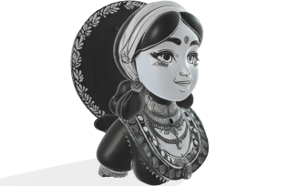 Graceful Folk Lady Figurine Free 3D Model