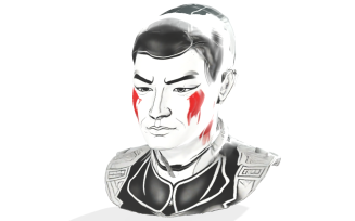 Japanese warrior Mask 3D Model