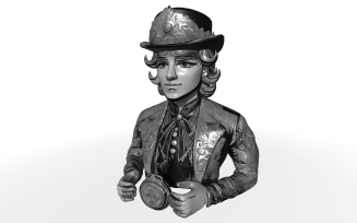 Silver Guardian Figurine Free 3D Model