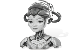 Stellar Guardian Bust 3D Model