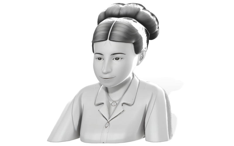 Traditional Elegance Bust - Female Sculpture 3D Model