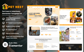PetNest – Pet Care & Veterinary Elementor Template Kit