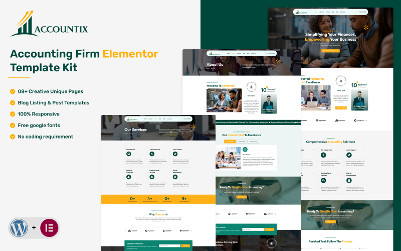 Accountix - Accounting Firm Elementor Template Kit Elementor Kit