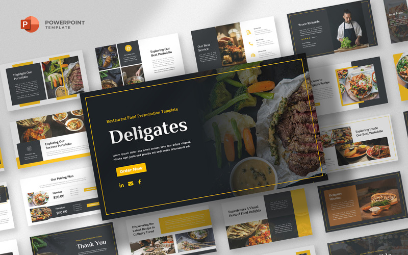 Deligates - Food & Restaurant Powerpoint Template PowerPoint Template